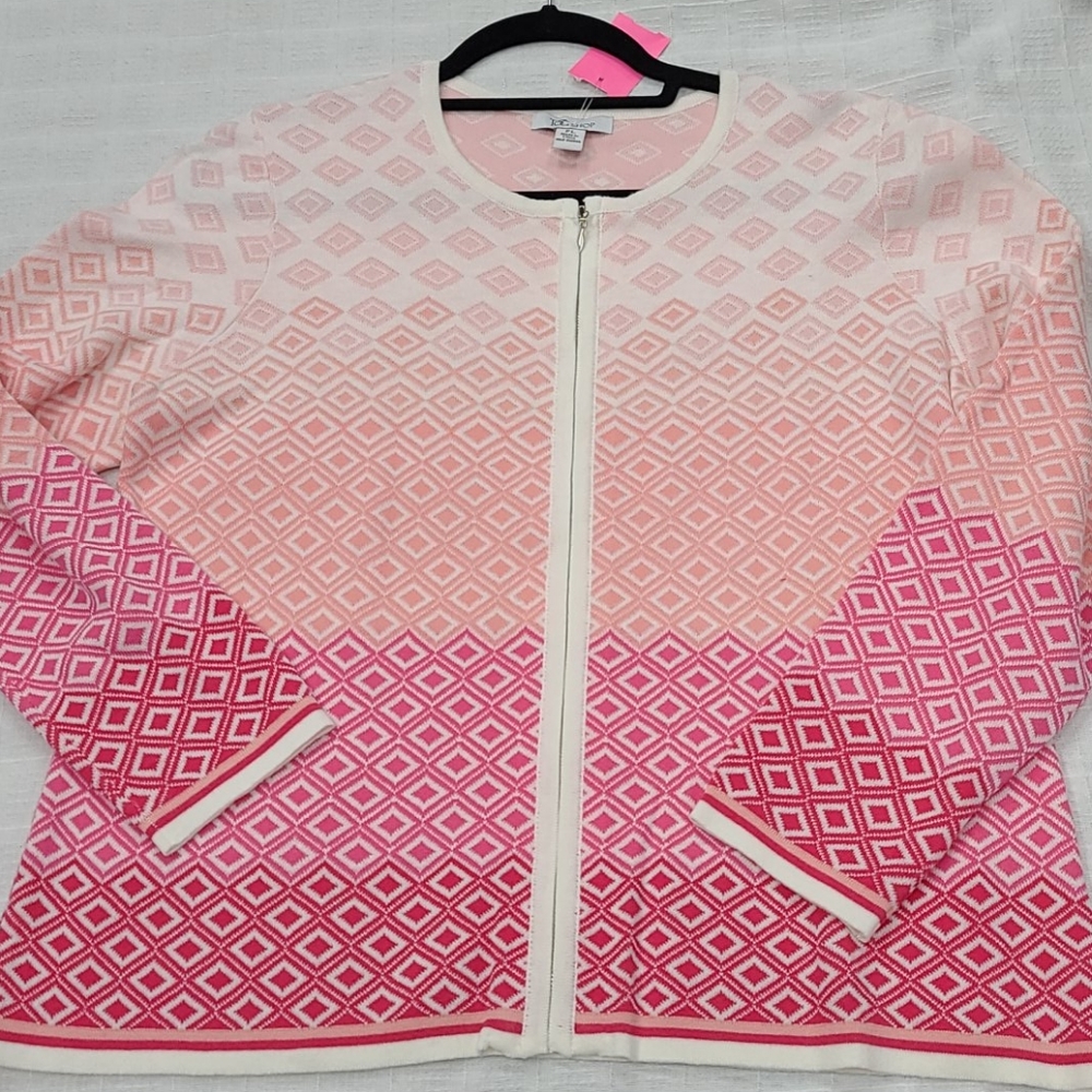 Tog Shop PL pink zip cardigan large cotton